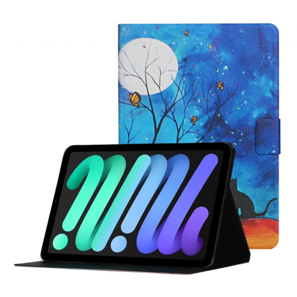 Kožené Pouzdro Na iPad Mini 6 (2021) Měsíc A Sluneční Strom