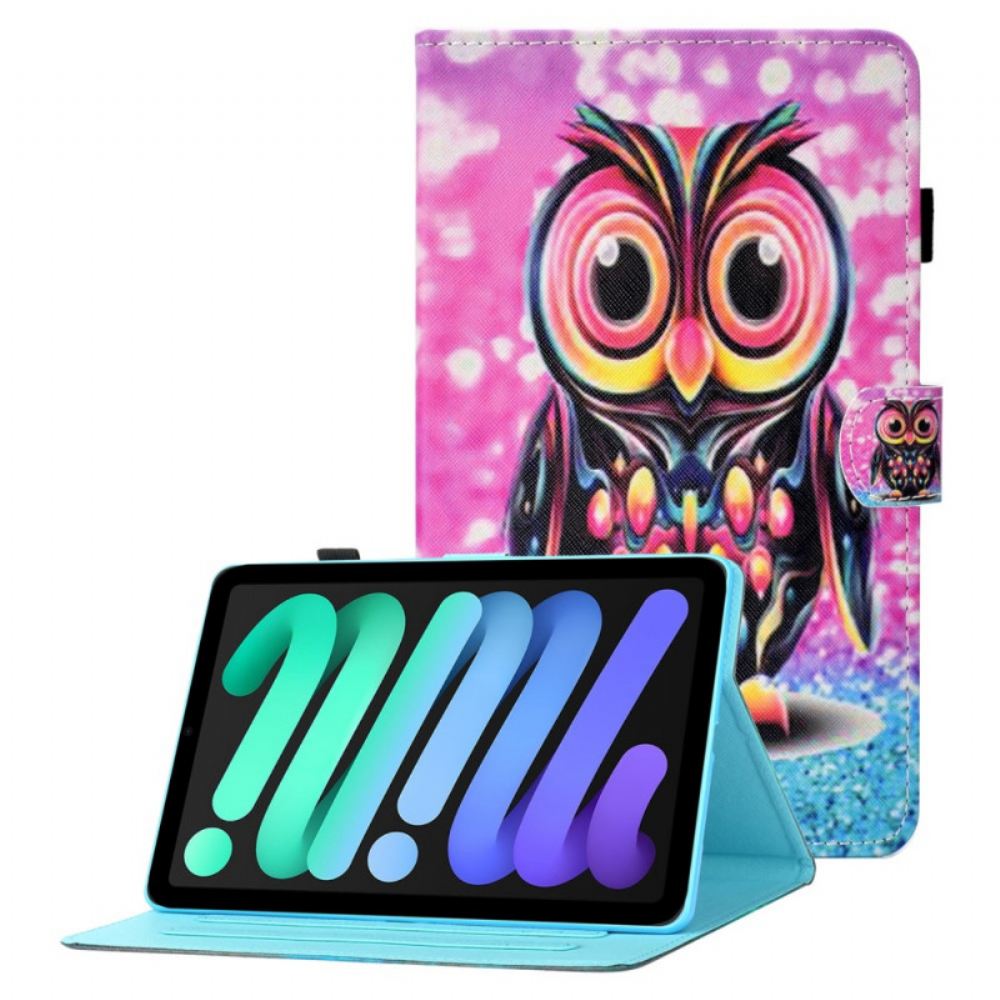 Kožené Pouzdro Na iPad Mini 6 (2021) Praskla Sova
