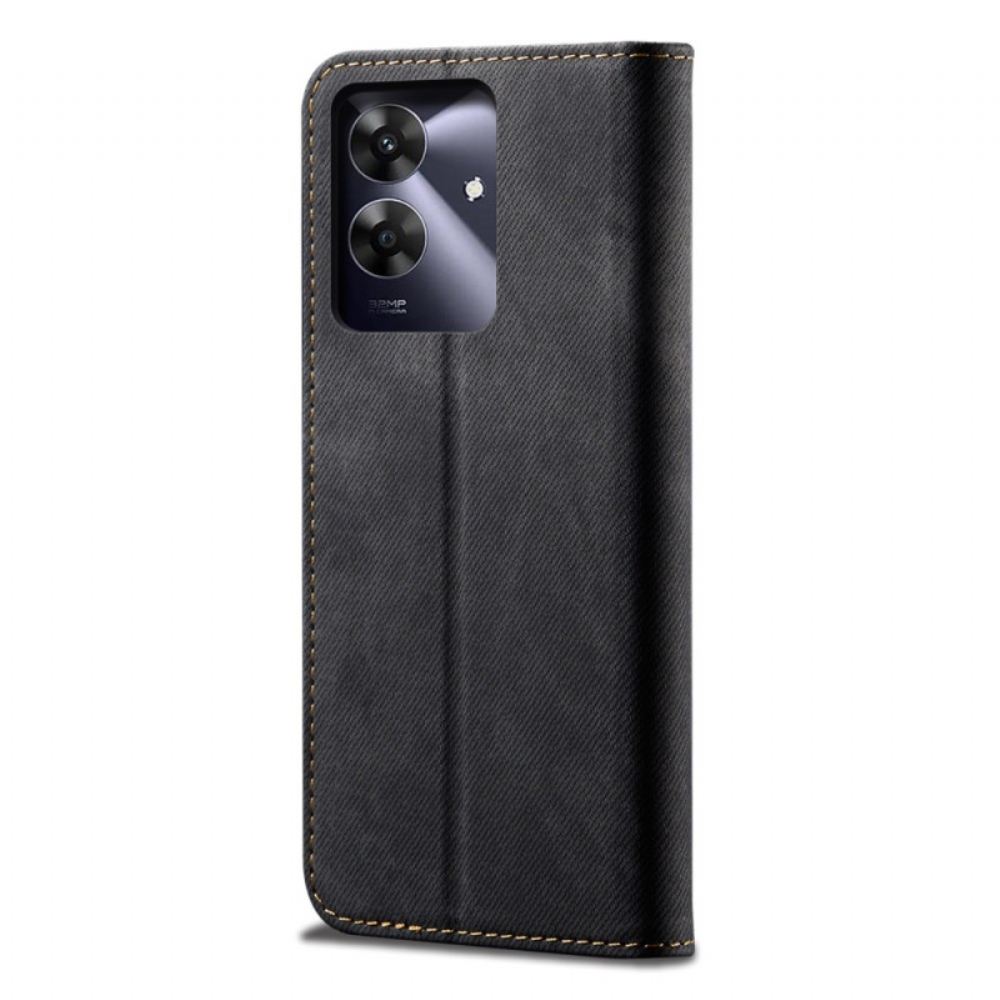 Kožené Pouzdro Folio Realme Note 60x Džínovina