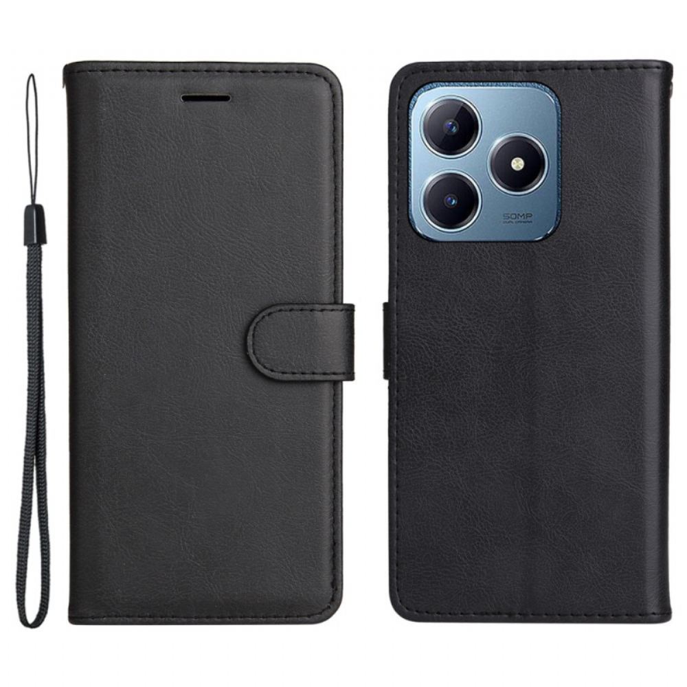 Kožený Kryt Realme Note 60x Jednoduchá Umělá Kůže