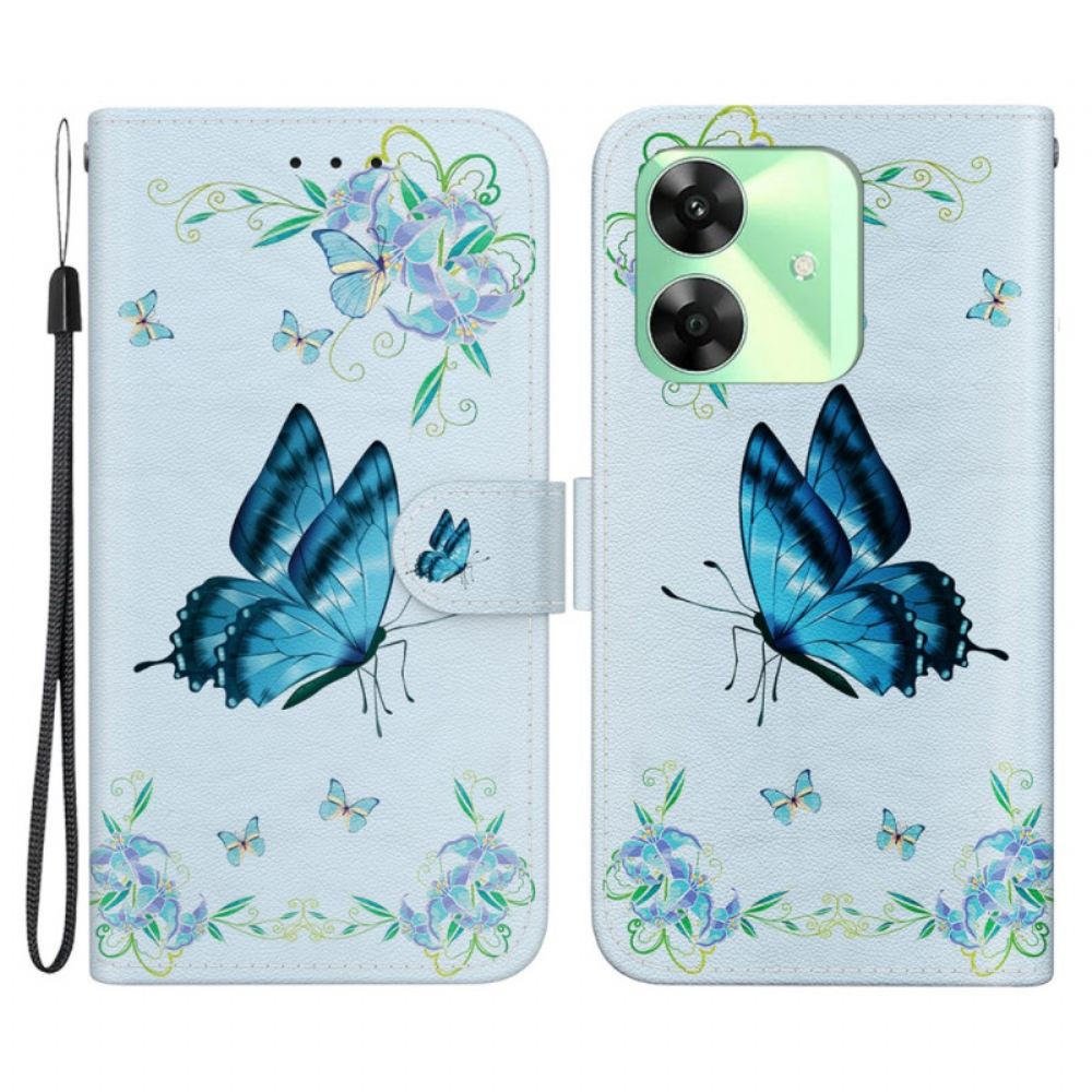 Kožený Kryt Realme Note 60x Modrá Krajina