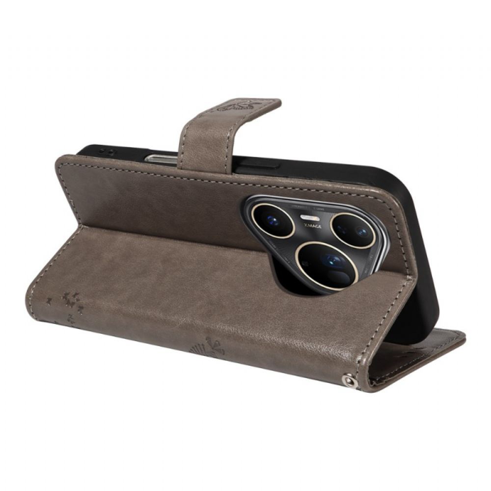 Kožený Kryt Huawei Pura 80 Ultra Kočka A Strom