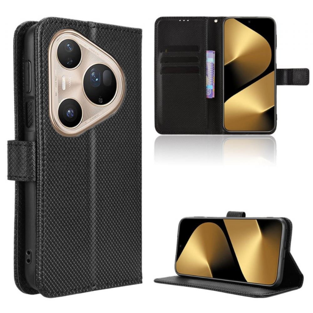 Kožený Kryt Huawei Pura 80 Ultra Textura Diamantu