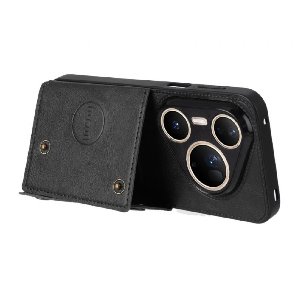 Kryt Na Huawei Pura 80 Ultra Pouzdro Na Karty S Koženým Efektem