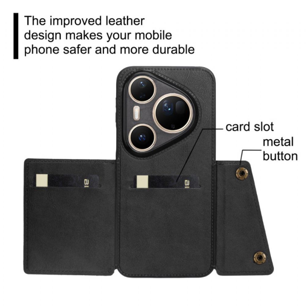 Kryt Na Huawei Pura 80 Ultra Pouzdro Na Karty S Koženým Efektem