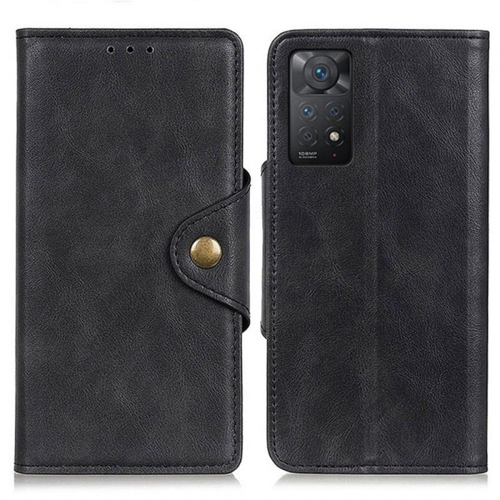Kožené Pouzdro Na Xiaomi Redmi Note 11 Pro / 11 Pro 5G Knoflíček Z Umělé Kůže