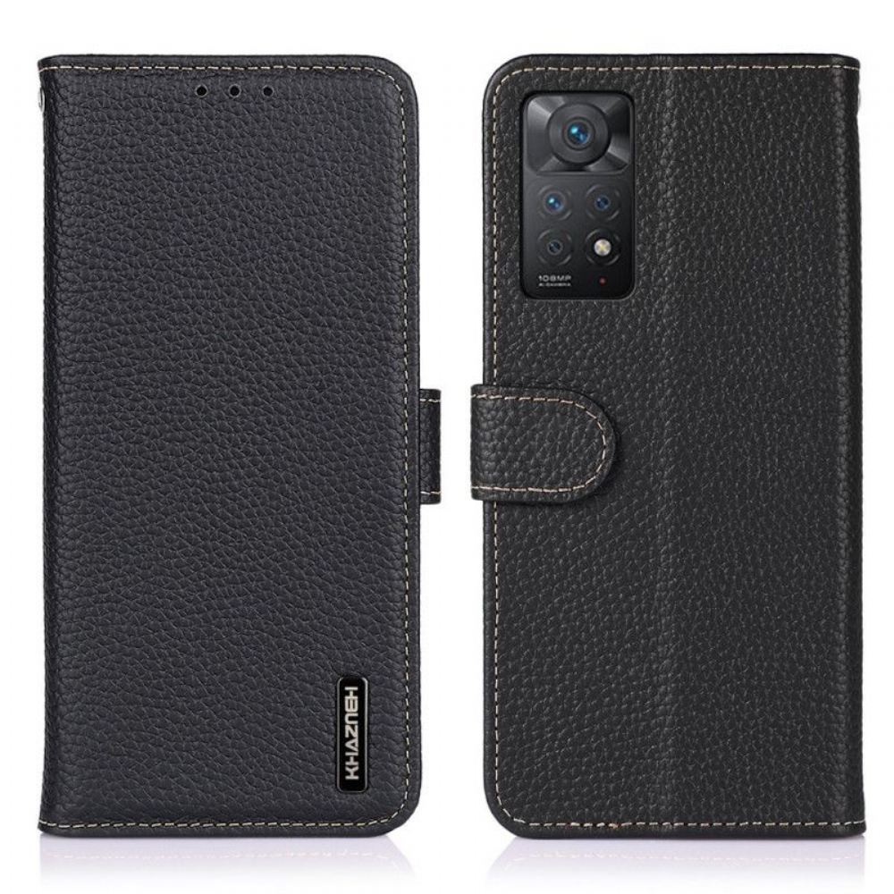 Kožené Pouzdro Na Xiaomi Redmi Note 11 Pro / 11 Pro 5G Pravá Kůže Khazneh Litchi