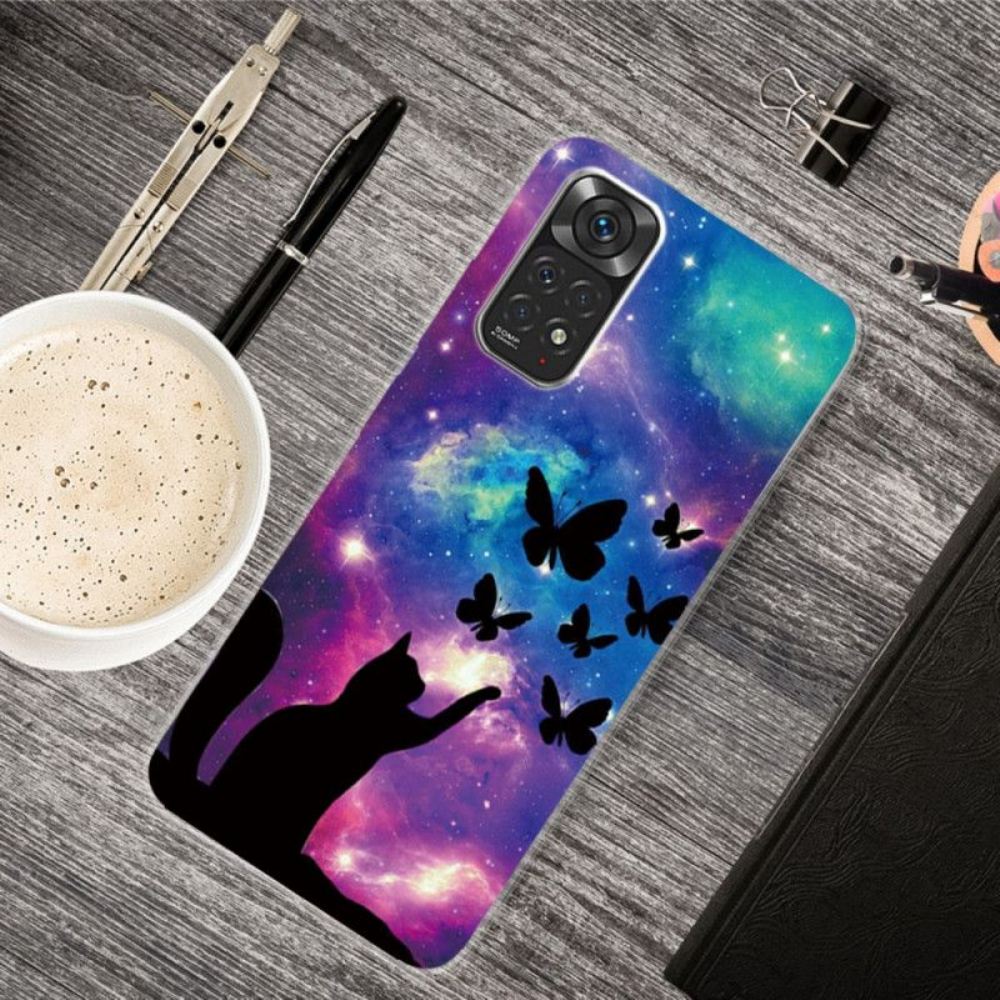 Kryt Na Xiaomi Redmi Note 11 Pro / 11 Pro 5G Kočka A Motýli Ve Vesmíru
