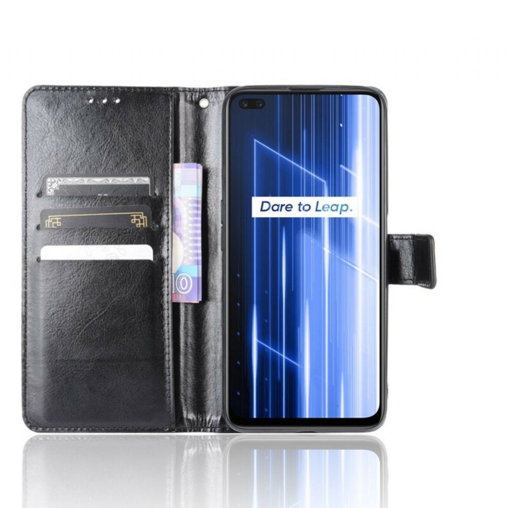 Flipové Pouzdro Na Realme X50 Třpytivá Umělá Kůže