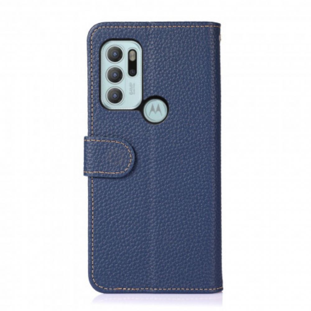 Flipové Pouzdro Na Moto G60S Kůže Litchi Khazneh