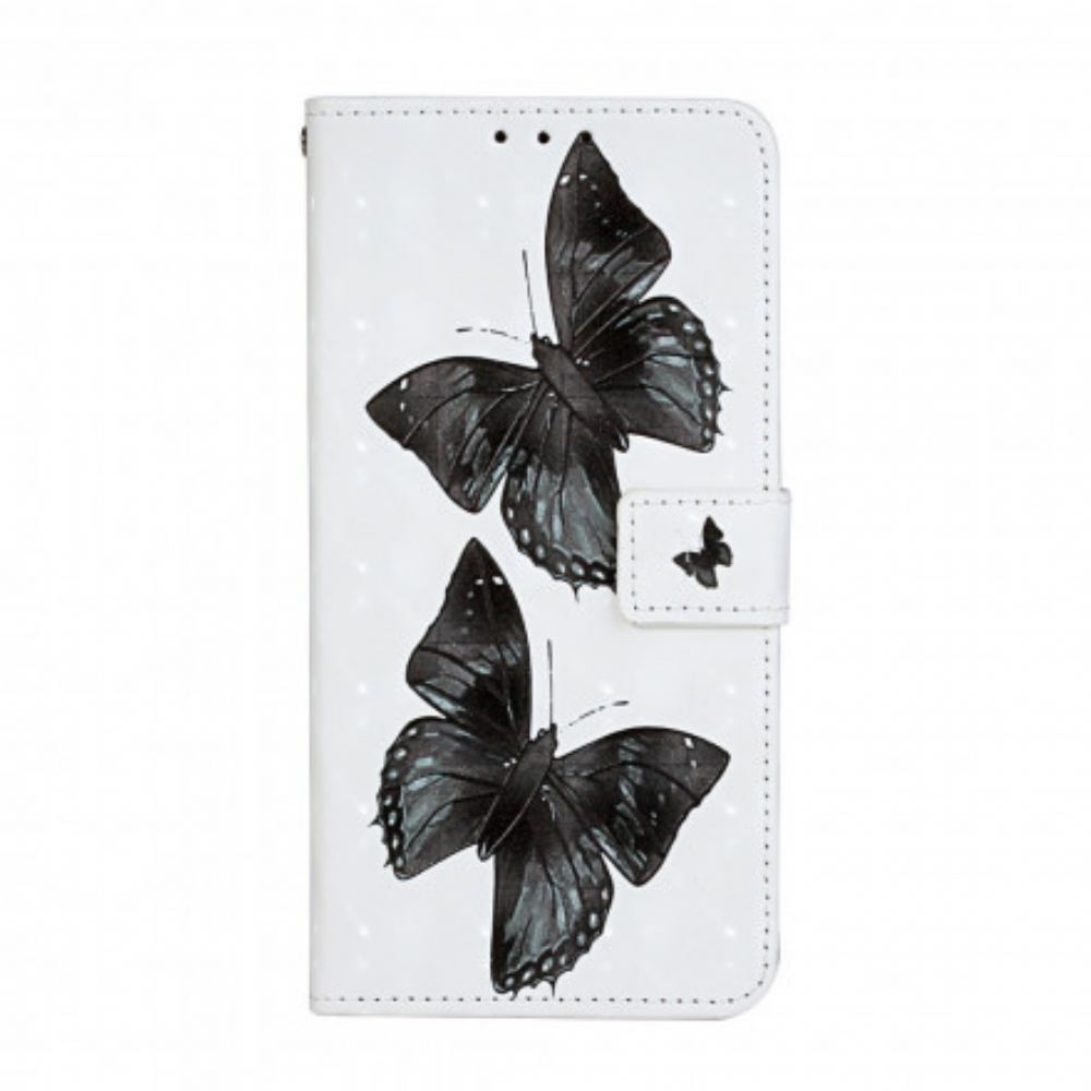 Flipové Pouzdro Na iPhone 11 Na Lana Motýlí Nastavitelný Popruh