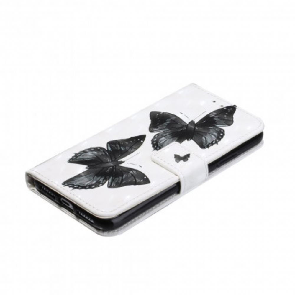 Flipové Pouzdro Na iPhone 11 Na Lana Motýlí Nastavitelný Popruh