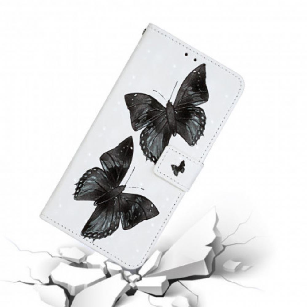 Flipové Pouzdro Na iPhone 11 Na Lana Motýlí Nastavitelný Popruh
