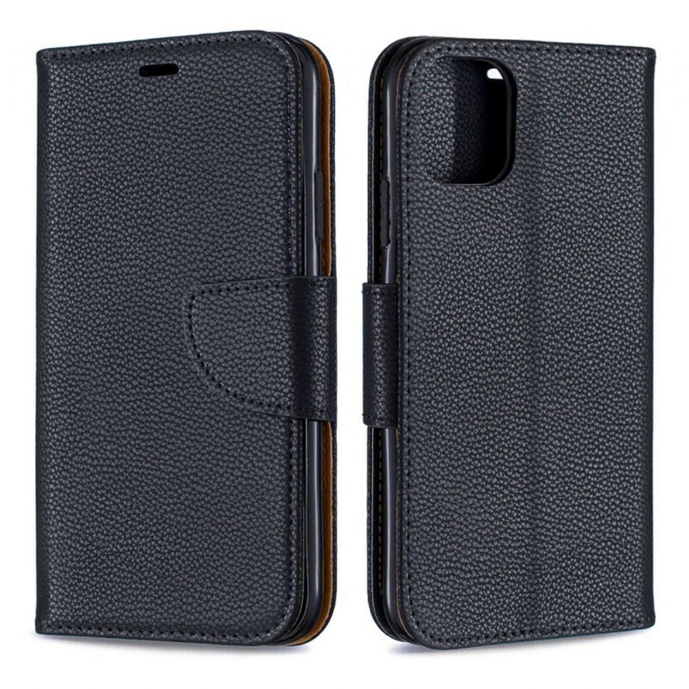 Kožené Pouzdro Na iPhone 11 Na Lana Barevný Kožený Efekt Litchi S Řemínkem