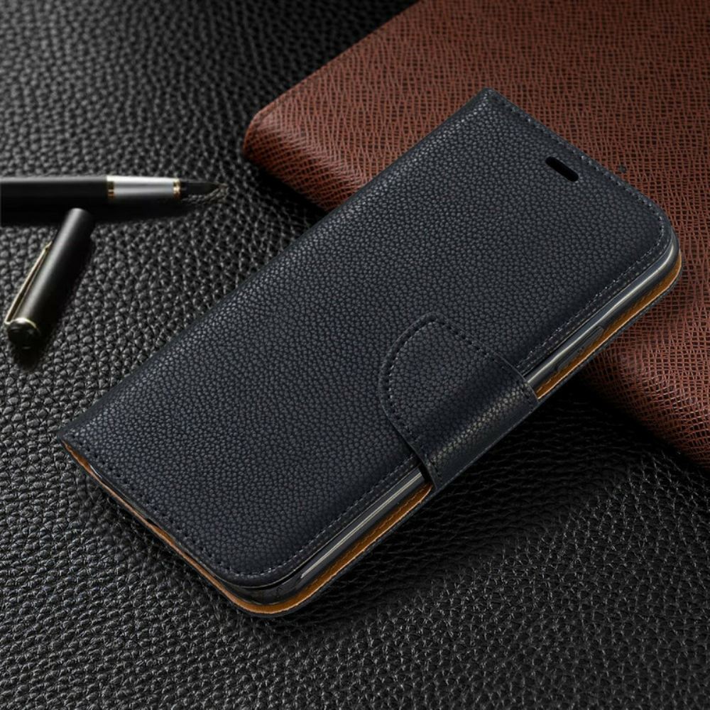 Kožené Pouzdro Na iPhone 11 Na Lana Barevný Kožený Efekt Litchi S Řemínkem