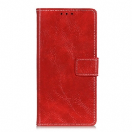 Kožené Pouzdro Na iPhone 11 Prošívání S Retro Efektem Kůže
