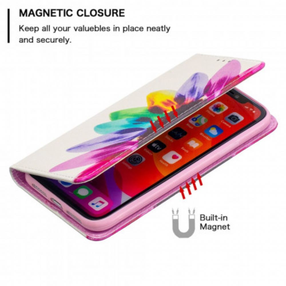 Kryty Na Mobil Na iPhone 11 Flipové Pouzdro Květina Akvarelu