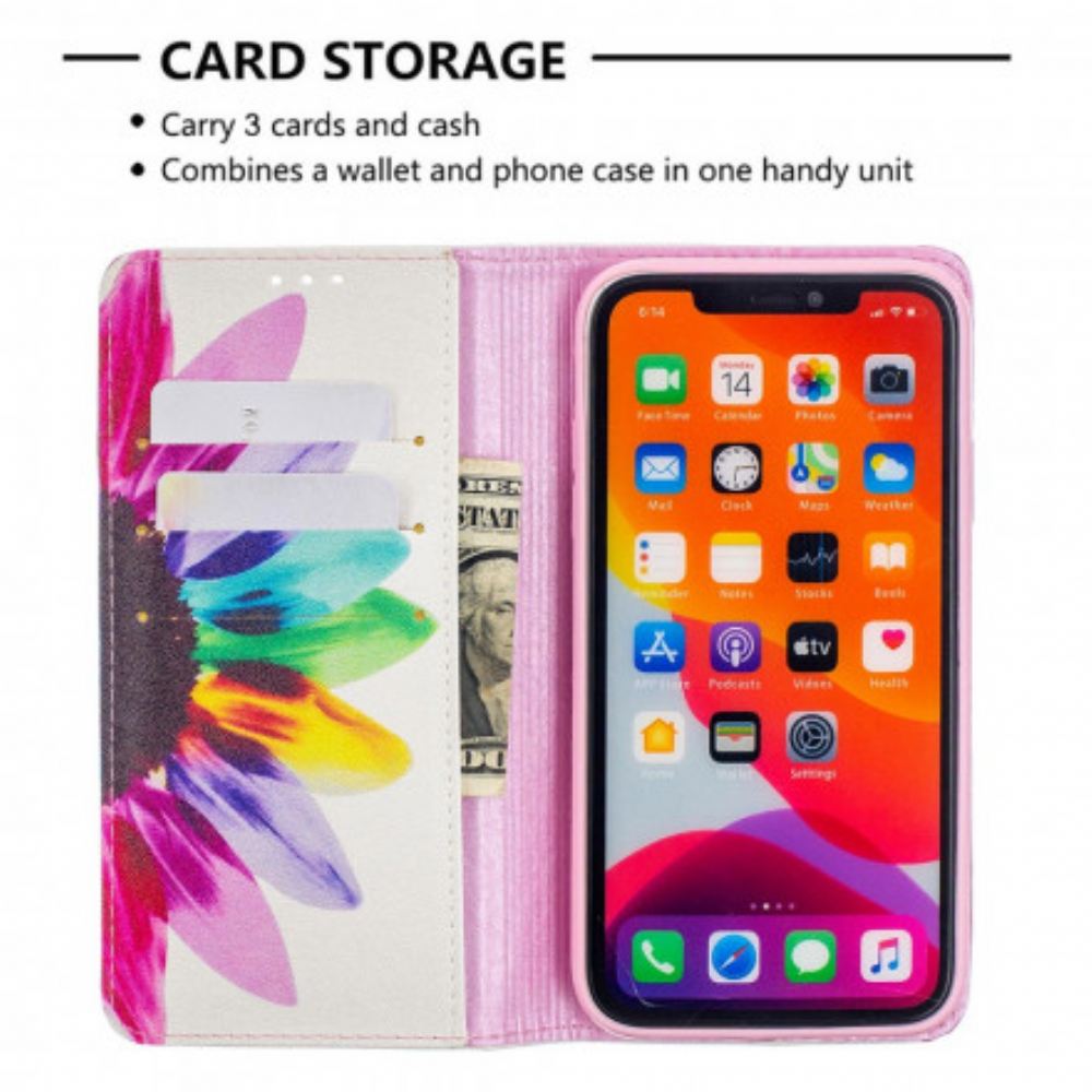 Kryty Na Mobil Na iPhone 11 Flipové Pouzdro Květina Akvarelu