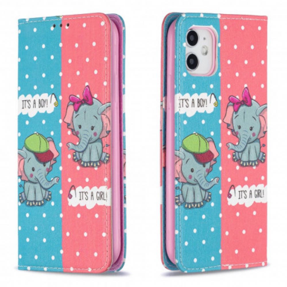 Kryty Na Mobil Na iPhone 11 Flipové Pouzdro Slůňata
