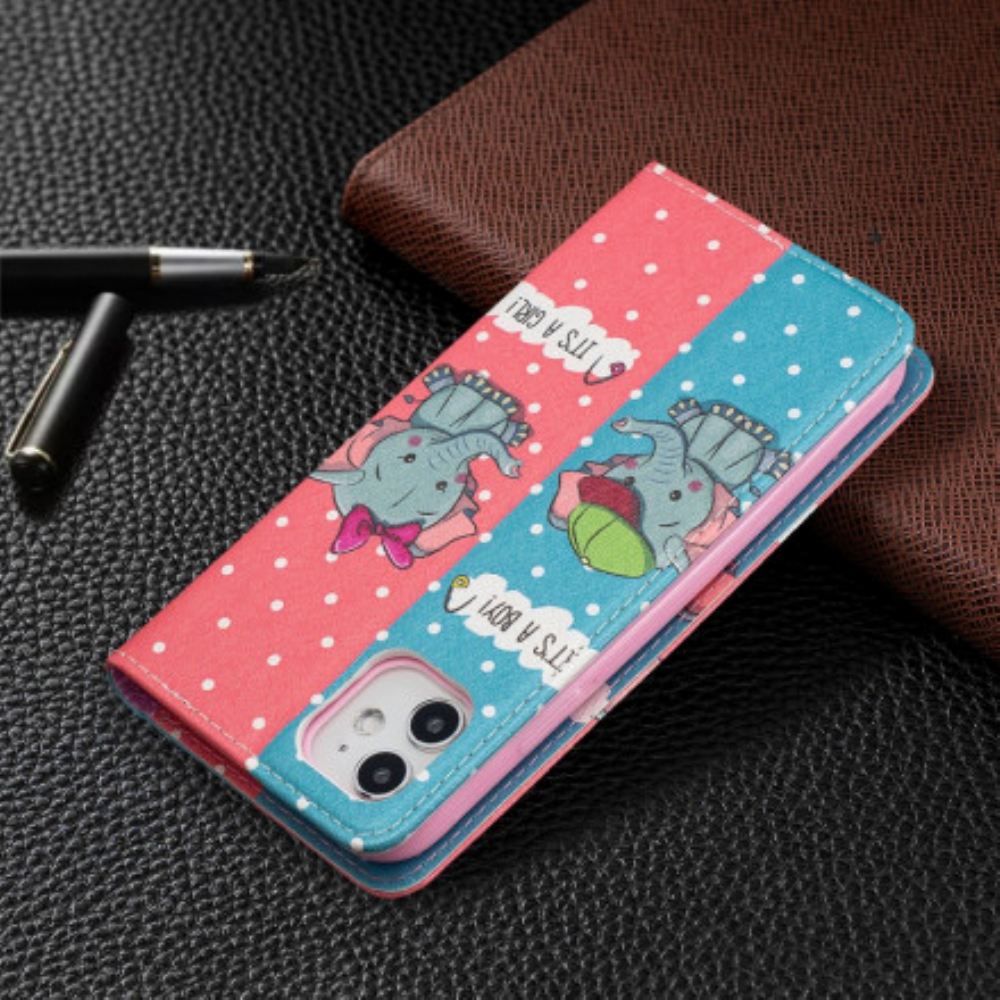 Kryty Na Mobil Na iPhone 11 Flipové Pouzdro Slůňata