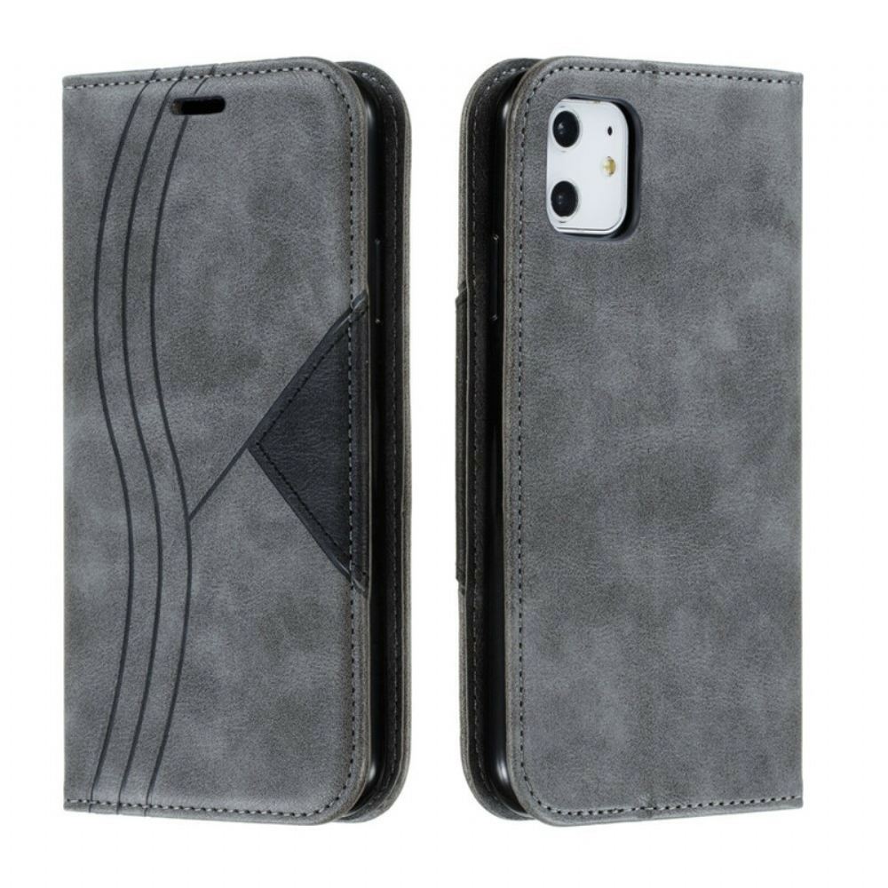 Kryty Na Mobil Na iPhone 11 Flipové Pouzdro Styl Vlnité Kůže