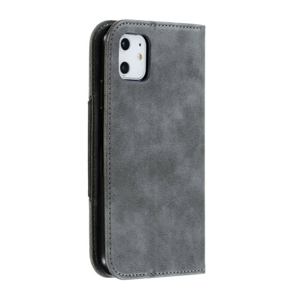 Kryty Na Mobil Na iPhone 11 Flipové Pouzdro Styl Vlnité Kůže