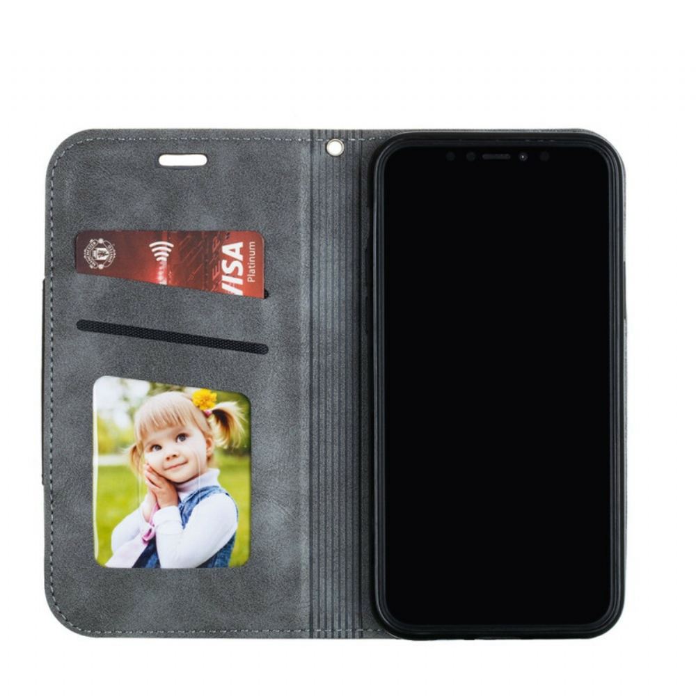 Kryty Na Mobil Na iPhone 11 Flipové Pouzdro Styl Vlnité Kůže