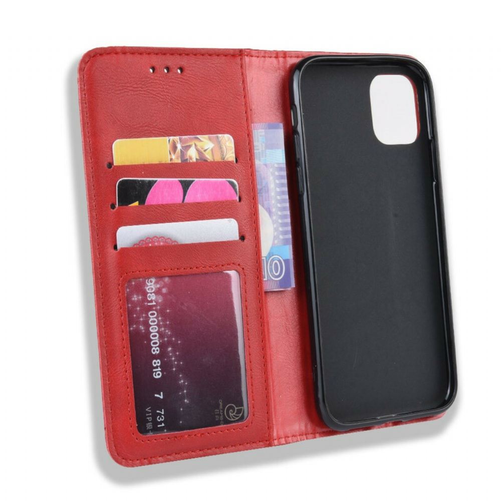 Kryty Na Mobil Na iPhone 11 Flipové Pouzdro Stylizovaný Vintage Kožený Efekt