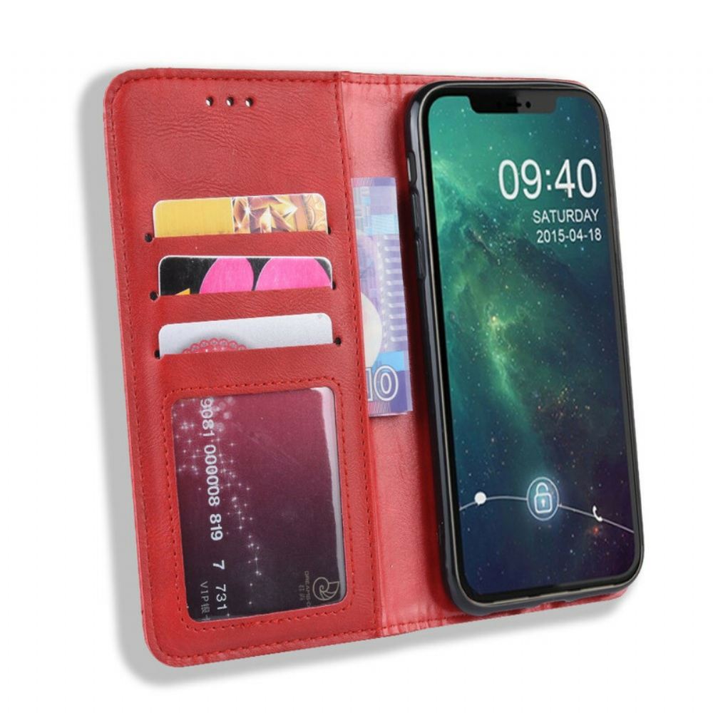 Kryty Na Mobil Na iPhone 11 Flipové Pouzdro Stylizovaný Vintage Kožený Efekt