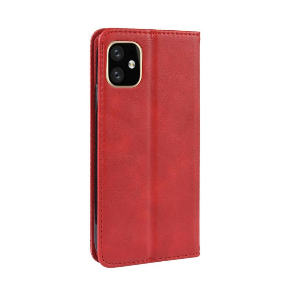 Kryty Na Mobil Na iPhone 11 Flipové Pouzdro Stylizovaný Vintage Kožený Efekt