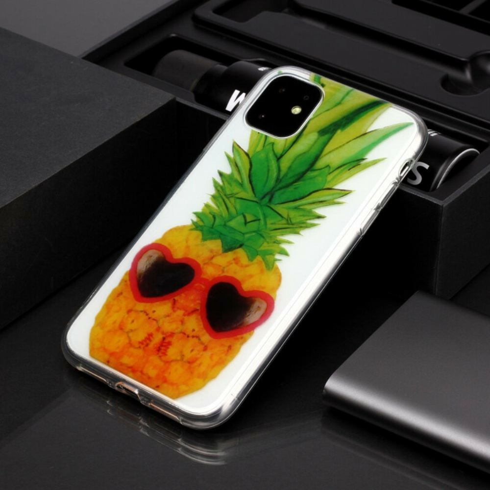 Kryty Na Mobil Na iPhone 11 Průhledný Ananas Inkognito