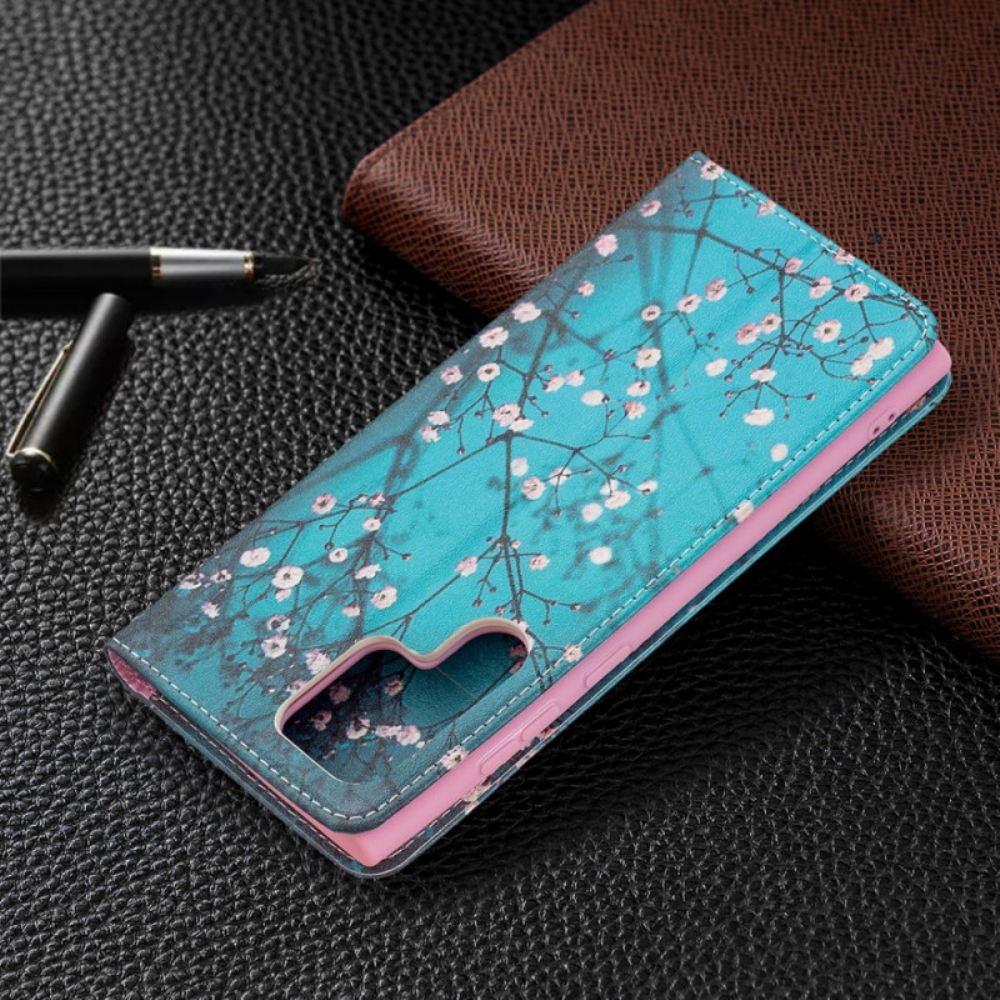 Flipové Pouzdro Na Samsung Galaxy S22 Ultra 5G Kvetoucí Strom