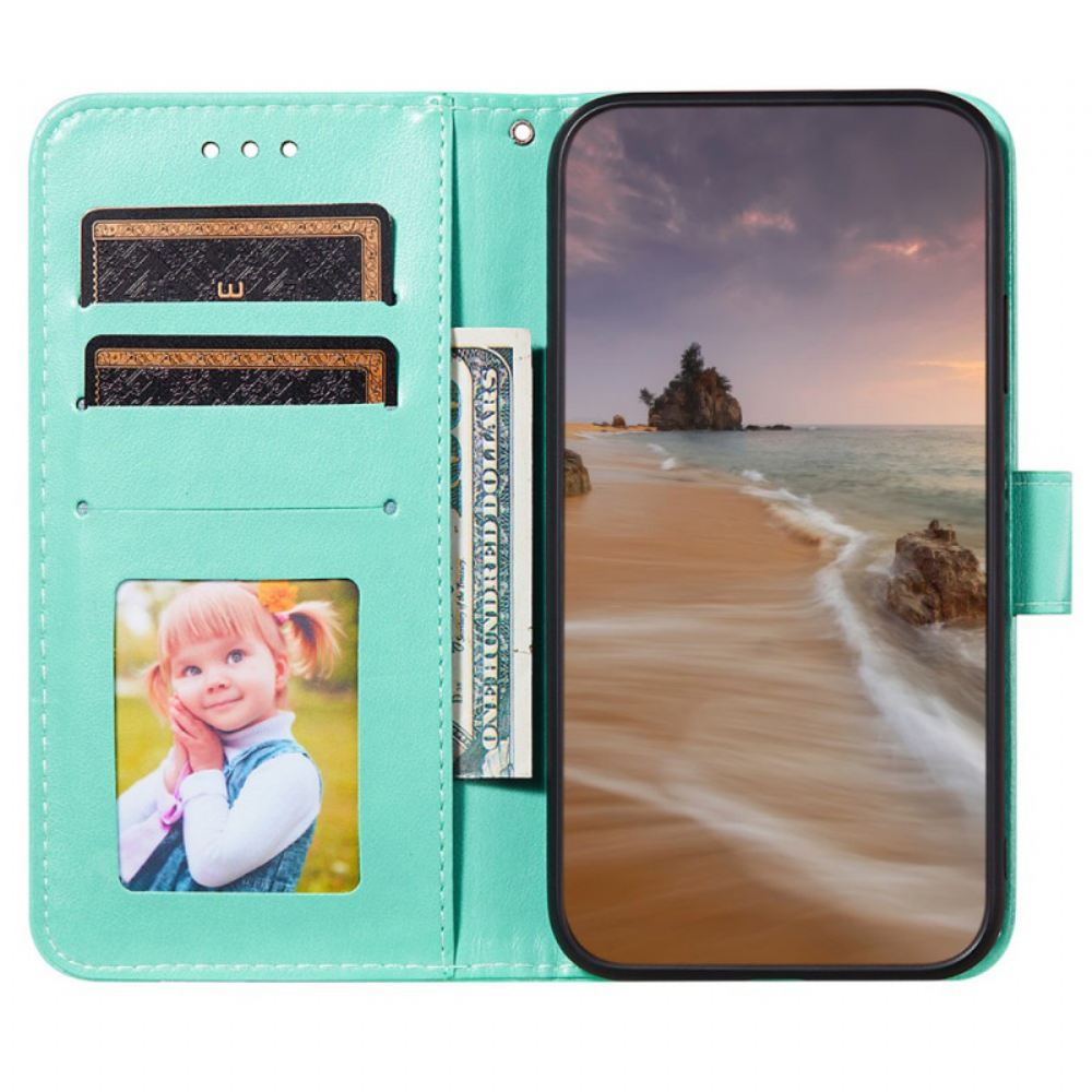 Flipové Pouzdro Na Samsung Galaxy S22 Ultra 5G Na Lana Jednobarevné S Páskem