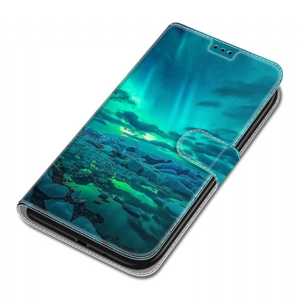 Flipové Pouzdro Na Samsung Galaxy S22 Ultra 5G Na Lana Krajina S Lankem