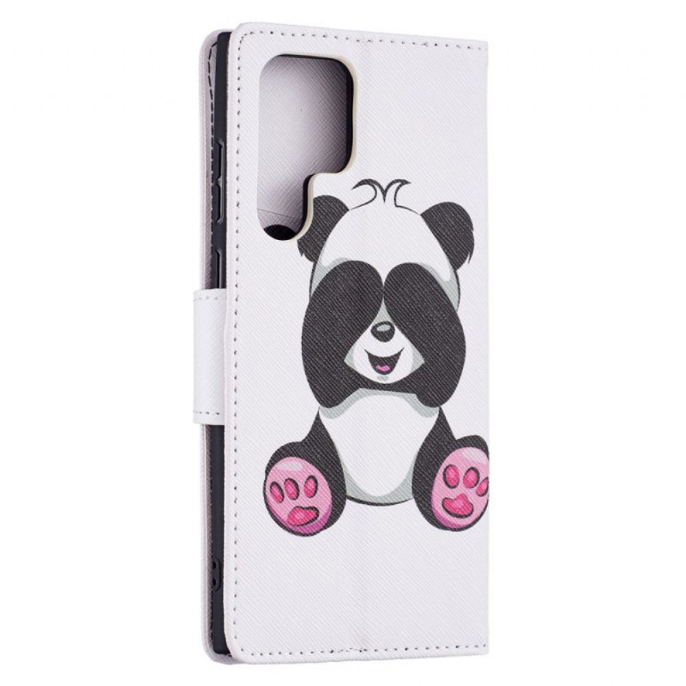 Flipové Pouzdro Na Samsung Galaxy S22 Ultra 5G Panda Zábava