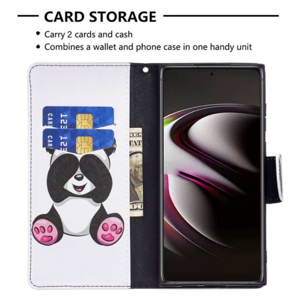 Flipové Pouzdro Na Samsung Galaxy S22 Ultra 5G Panda Zábava