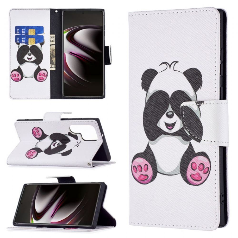 Flipové Pouzdro Na Samsung Galaxy S22 Ultra 5G Panda Zábava