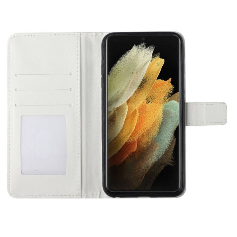 Flipové Pouzdro Na Samsung Galaxy S22 Ultra 5G Peří Život A Láska