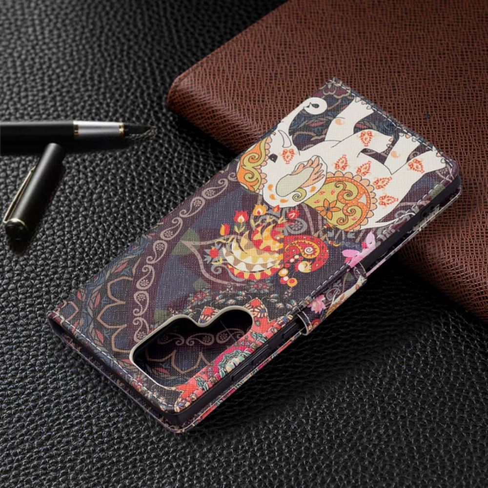 Flipové Pouzdro Na Samsung Galaxy S22 Ultra 5G Slon Indický