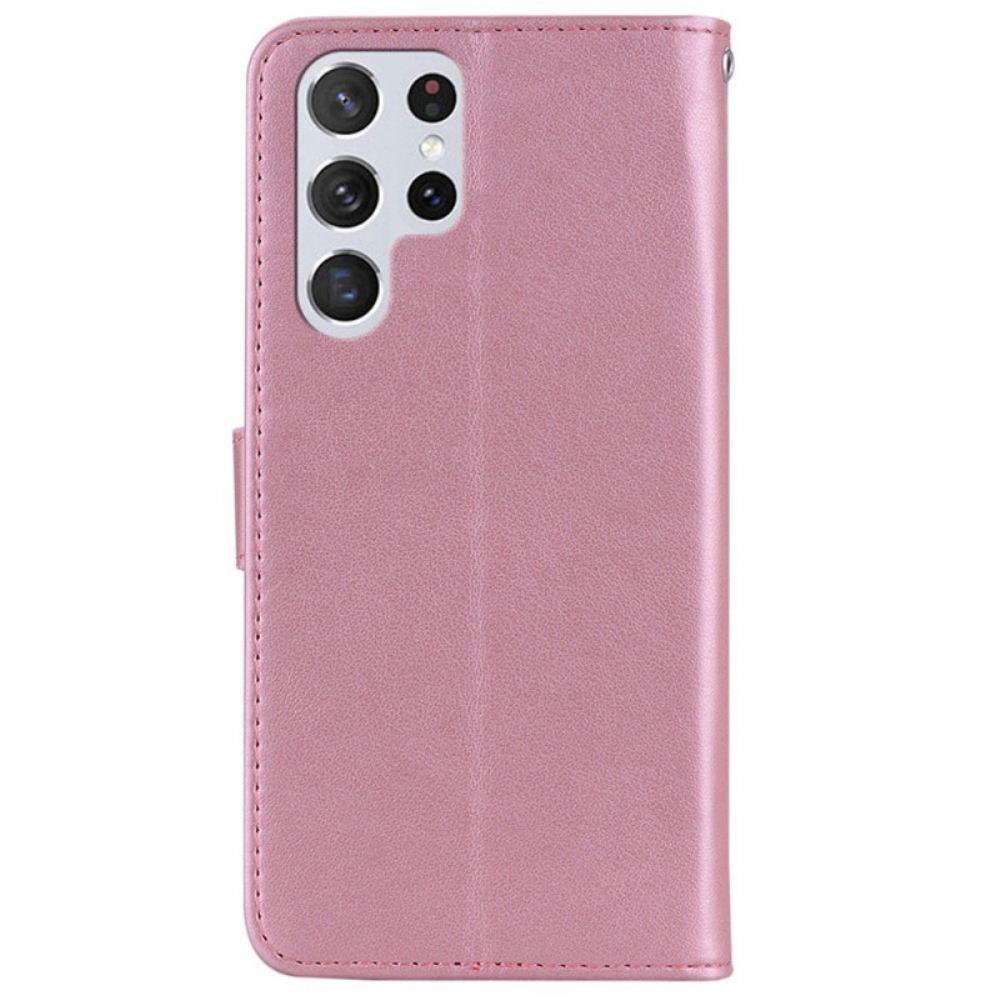 Flipové Pouzdro Na Samsung Galaxy S22 Ultra 5G Sova Mandala A Kouzlo