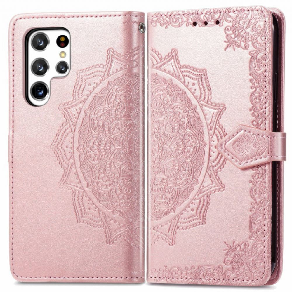 Flipové Pouzdro Na Samsung Galaxy S22 Ultra 5G Středověká Mandala
