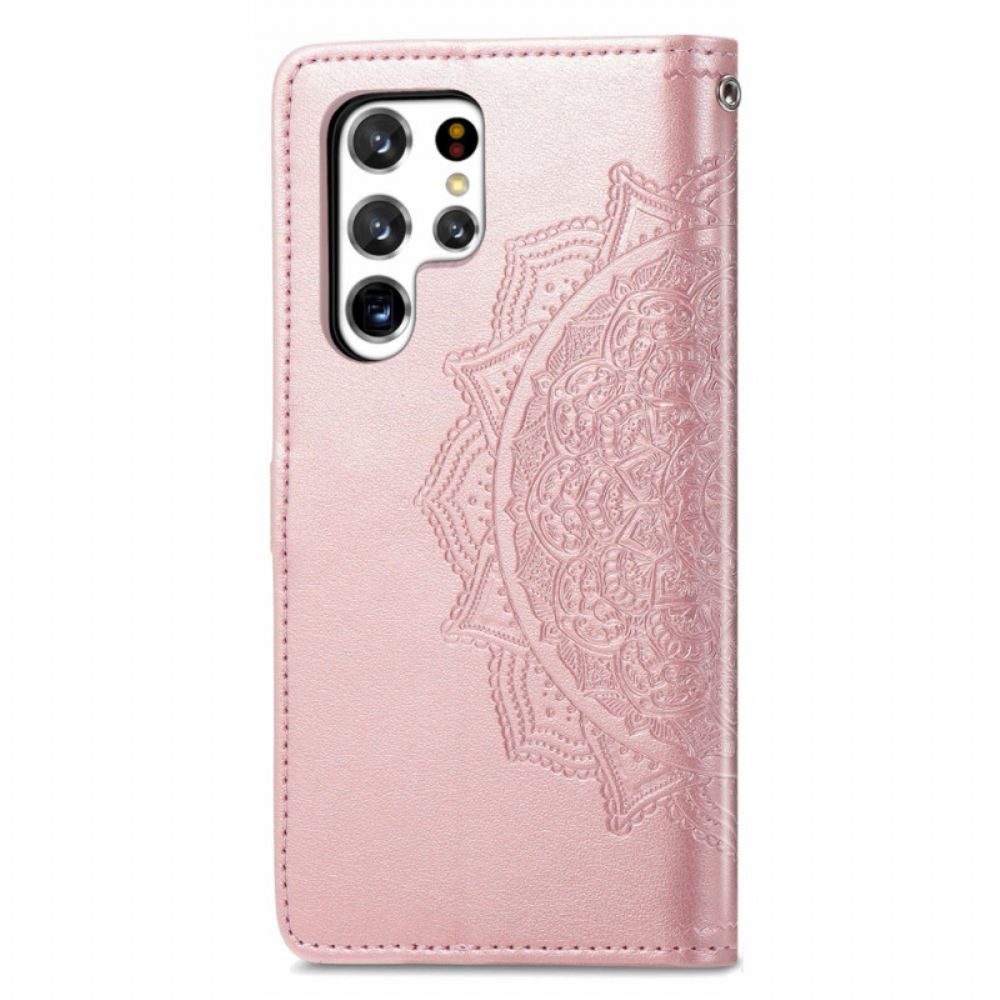 Flipové Pouzdro Na Samsung Galaxy S22 Ultra 5G Středověká Mandala