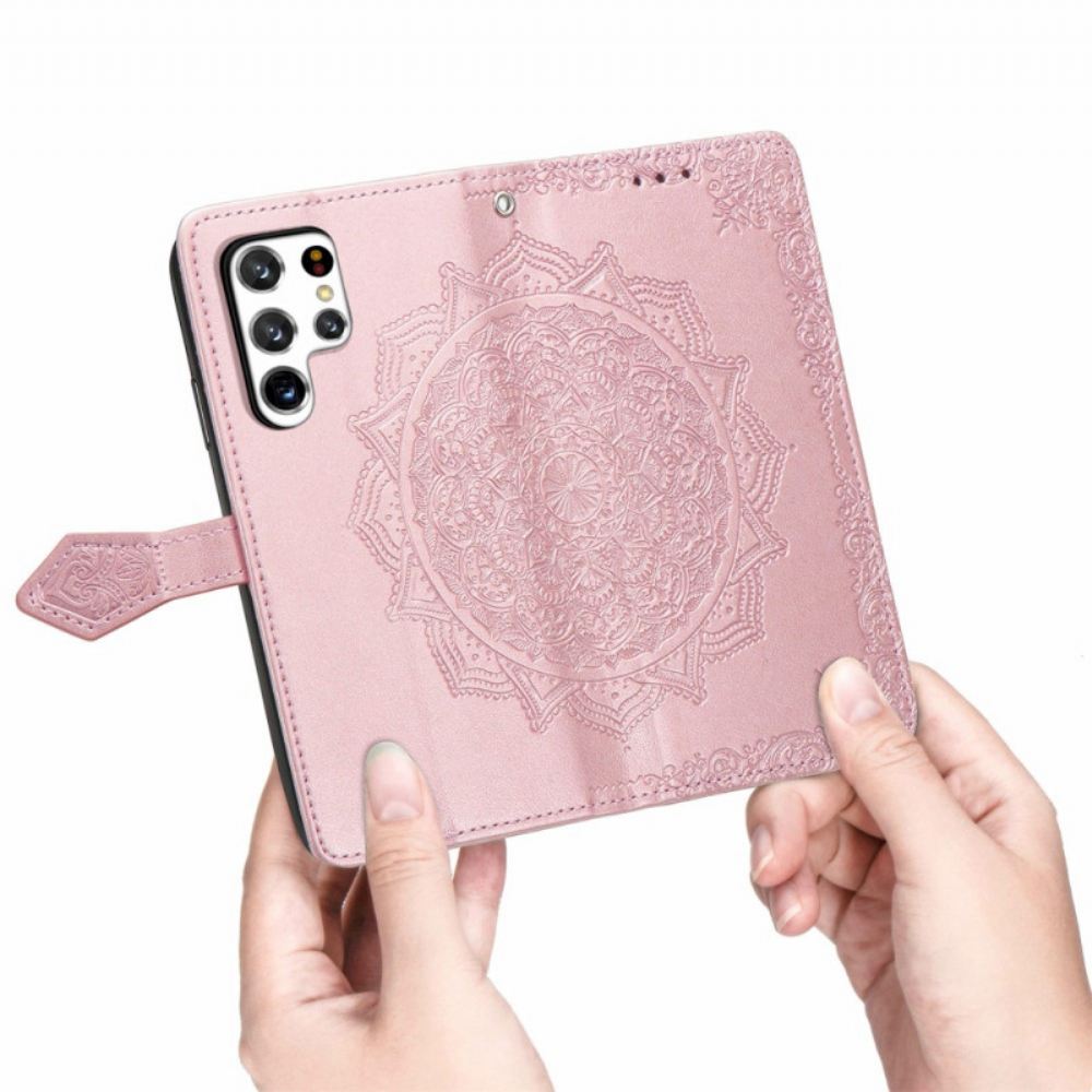 Flipové Pouzdro Na Samsung Galaxy S22 Ultra 5G Středověká Mandala
