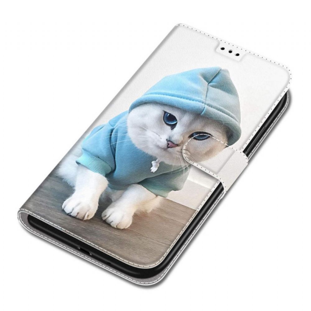 Kožené Pouzdro Na Samsung Galaxy S22 Ultra 5G Na Lana Fanoušek Tanga Koček