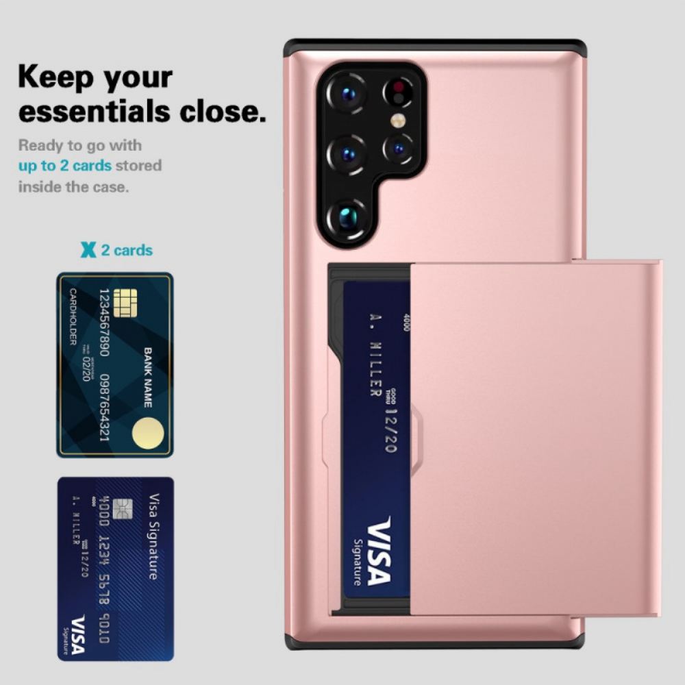 Kryt Na Samsung Galaxy S22 Ultra 5G Držák Karty Na Zip