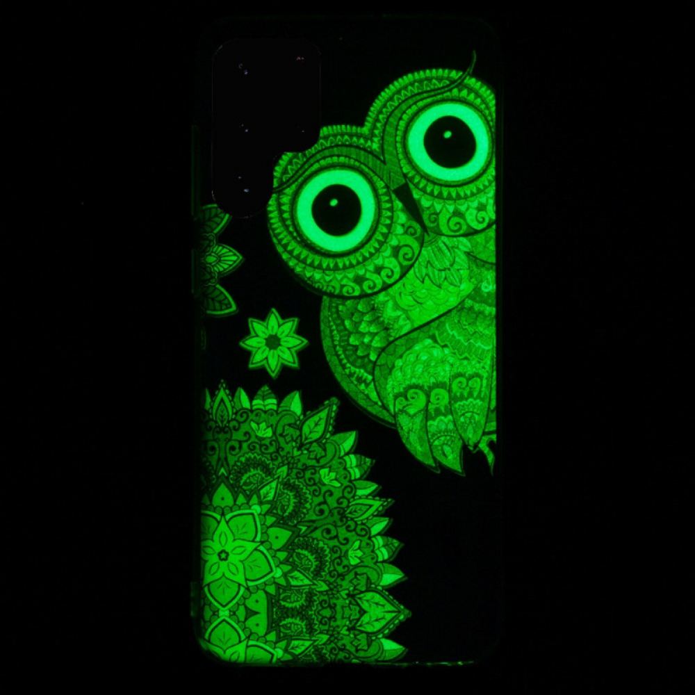 Kryt Na Samsung Galaxy S22 Ultra 5G Mandala Fluorescenční Sova