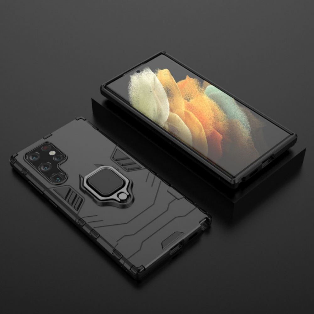 Kryt Na Samsung Galaxy S22 Ultra 5G Odolné Vůči Prstenu