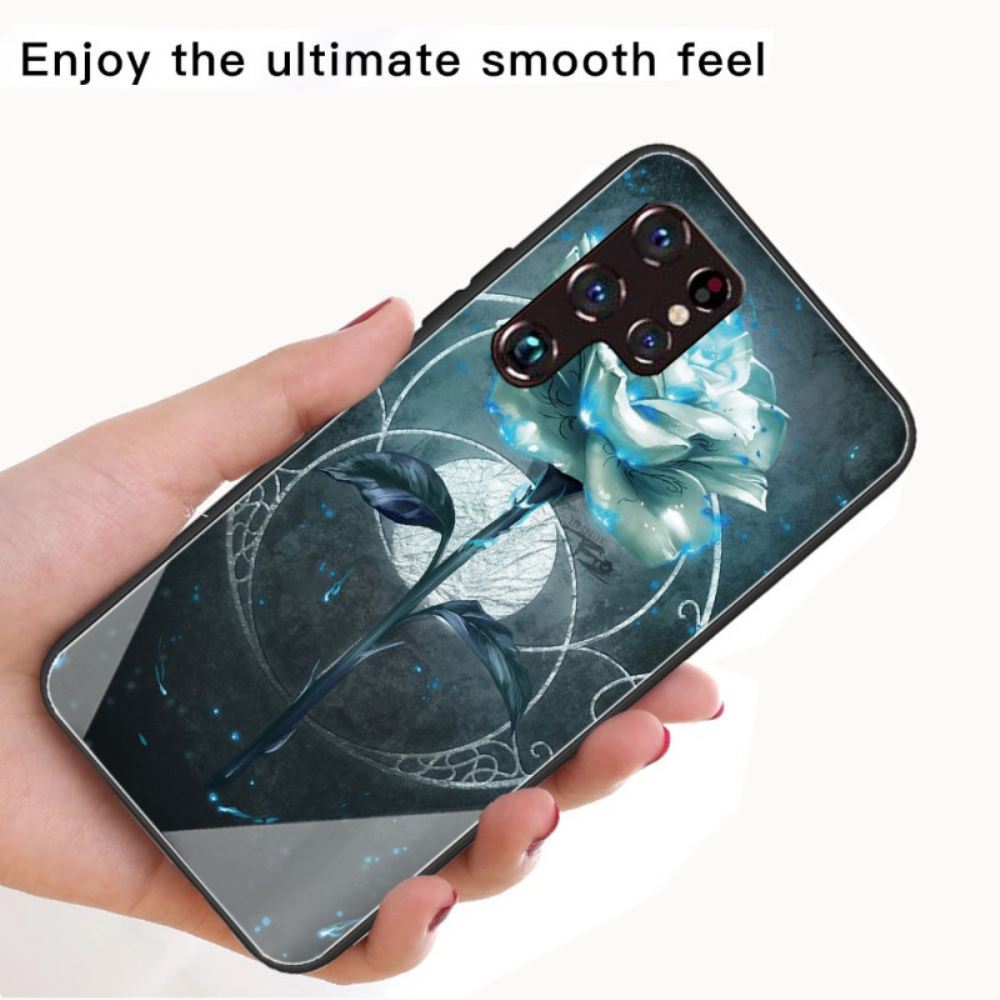Kryt Na Samsung Galaxy S22 Ultra 5G Růžově Zelené Tvrzené Sklo