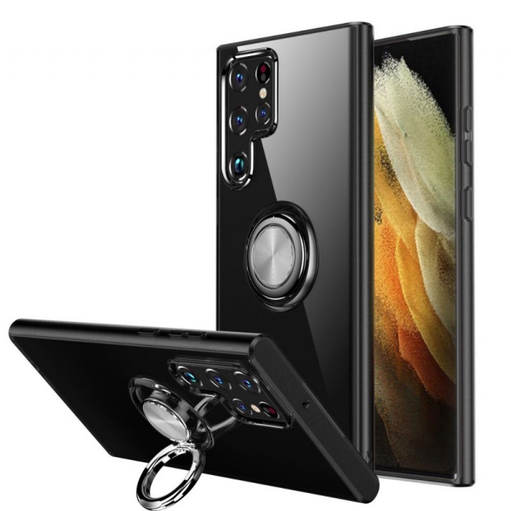 Kryt Na Samsung Galaxy S22 Ultra 5G Transparentní S Podporou Vyzvánění