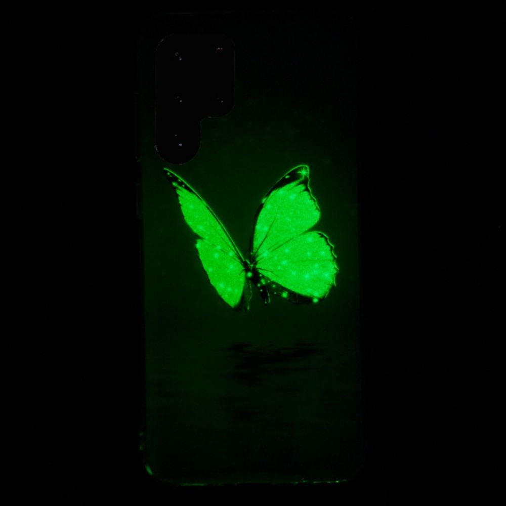 Kryty Na Mobil Na Samsung Galaxy S22 Ultra 5G Fluorescenční Modří Motýli